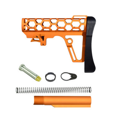 Presma Skeletonized Mil-Spec Stock Assembly - Orange [A25K-O]