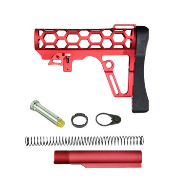 Presma Skeletonized Mil-Spec Stock Assembly - Red [A25K-R]