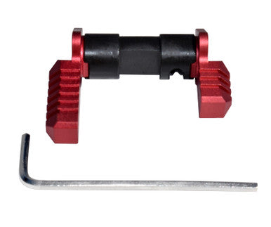 223/5.56/308 Aluminum and Steel Ambidextrous Safety Selector Switch, Red [AASS02-R]