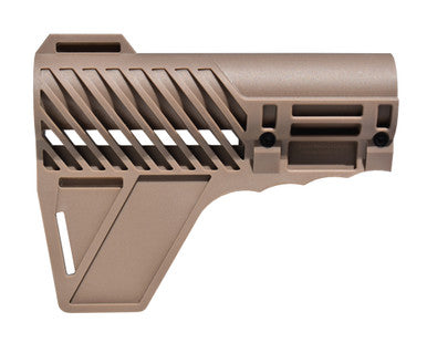 Presma TAN Fixed Polymer Fixed Stock - Fits AR Pistol Buffer Tubes,  Tan [AAST18-T]