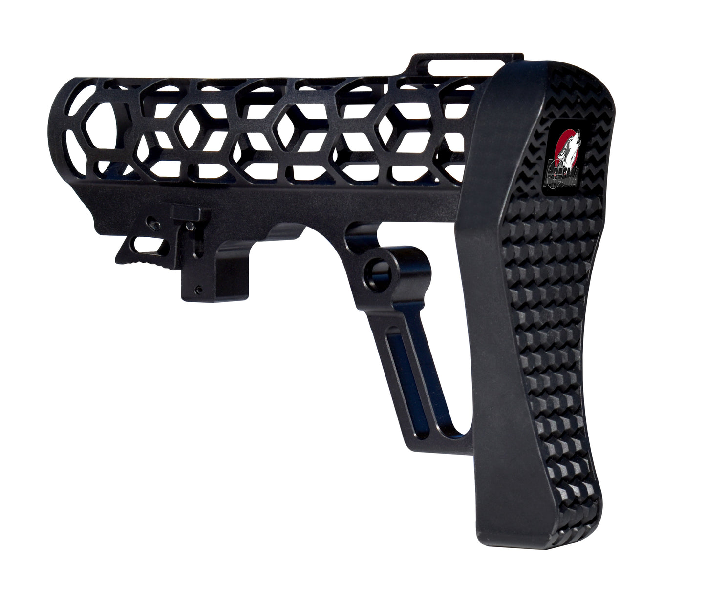 Presma Skeletonized 223/5.56/308 Buttstock for 6 Position Mil-Spec Tube, Black Anodized Aluminum. With Pad [AAST25]