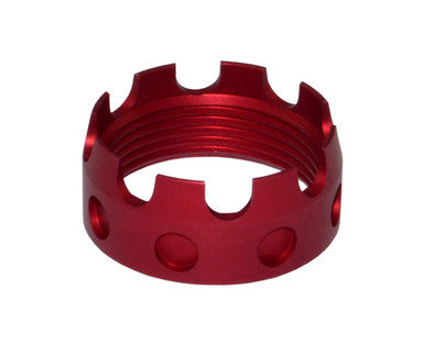 Aluminum Castle Nut for AR .223/5.56/.308 Buffer Tube Receiver End Plates, Red [ABNT03-R]