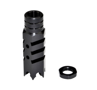1/2x28 Tactical Competition Grade Muzzle Brake, Steel with Black Phosphate Finish - AR-15 (MZ-05-01-B)