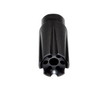 1/2x28 Competition Grade Muzzle Brake Recoil Compensator for .223/5.56 NATO, Steel with Black Knurled Phosphate finish [MZ-08-01-B]
