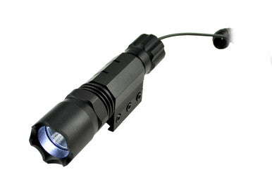 Tactical LED Flashlight with Integrated Picatinny Rail Mounting Ring, 260 Lumens [FL02]