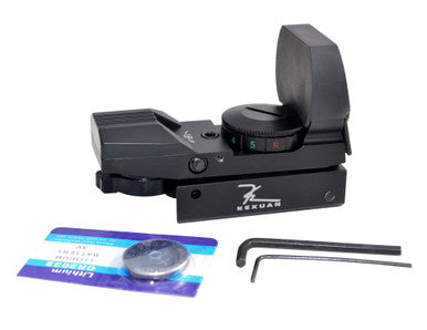 Kexuan Mini Reflex Red/Green Dot Sight with 4 Reticle Patterns, Dovetail Mount [H0101A]