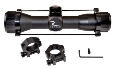 Kexuan 4X32 Compact Scope with Rangefinder Reticle and 1" Dovetail Scope Rings [KX4X32MR-AG]