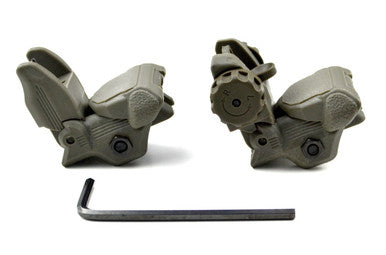 Backup Sight Set -Front and Rear Flip Up - Polymer  - Green [MFLRS02-G]
