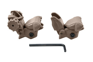 Backup Sight Set -Front and Rear Flip Up - Polymer  - Tan [MFLRS02-T]