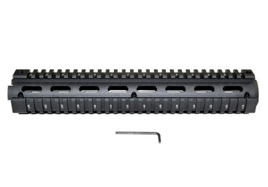 12.5" Rifle Length 2pc Drop-In Handguard for .308 DPMS LOW Upper - Fits Triangle End Cap, Quad Rail [M38RL]  Also fits AR15 .223/5.56 Rifle / Triangle