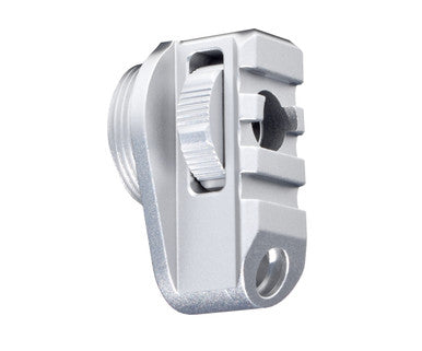 Aluminum Bufferless Stock Adapter Picatinny Rail End Cap and QR Hole, Silver [PSAP02-S]