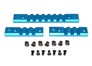 3 Piece Picatinny Rail Section Kit for KeyMod Style Slots, Blue [RLKMK1-B]