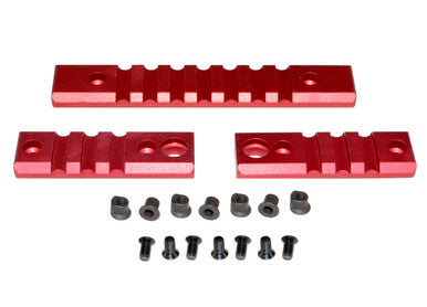 3 Piece Picatinny Rail Section Kit for KeyMod Style Slots, Red [RLKMK1-R]