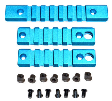 Picatinny Rail Section Kit for KeyMod Style Slots, 3 Piece Blue [RLKMK2-BL]