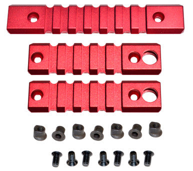 Picatinny Rail Section Kit for KeyMod Style Slots, 3 Piece Red [RLKMK2-R]