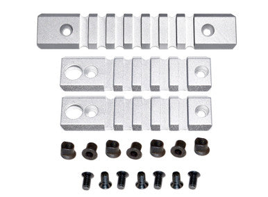 Picatinny Rail Section Kit for KeyMod Style Slots, 3 Piece Silver [RLKMK2-S]